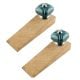 2 Pieces Solid Forest Green Square Ceramic Door Stopper